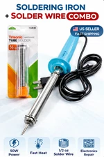 50W Electric Soldering Iron Fast Heat 110V + 1/2oz Solder Wire Electronics...