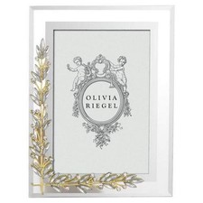 Olivia Riegel Gold and Silver Laurel Crystal Photo Frame 4X6 