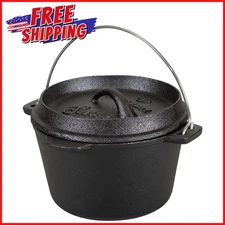 PRE-SEASONED CAST IRON DUTCH OVEN 1-QT Flat Bottom Cooking Grills Stoves Ovens