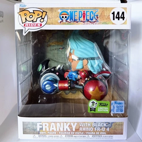 Funko Pop! Rides Deluxe: One Piece Franky With Black Rhino FR-U 4 (ECCC) #144.