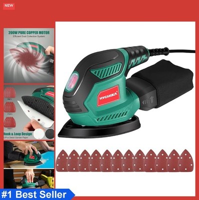 Detail Sander 14000 OPM 1.6 Amp Corded Electric with 12 Sandpaper Sheets Dust