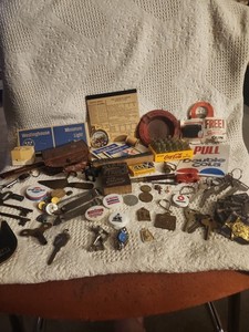 Junk Drawer Lot Coca-Cola Keys Badges Bottle Openers More