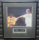 Magic Johnson Larry Bird Autographed Lakers 13x13 Framed Photo With Player Holo