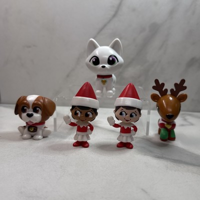 Elf on the Shelf Minis & Pets Lot of 5 Cat, Dog, Reindeer & 2 Girl Elf s Waving