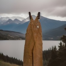 VTG Carhartt Brown Overalls Quilted Lined Double Knee Overalls Size 32x30 USA
