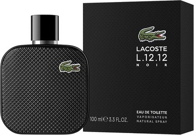MEN Lacoste L.12.12 Noir Intense EDT Cologne 3.3 / 3.4 oz New in Box