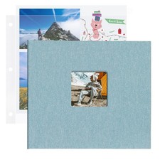 12x12 Inch Large 3 Ring DIY Scrapbook Photo Album with 40 Plastic Sleeves 80 ...