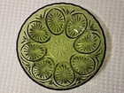 Vintage Anchor Hocking Medallion Star & Cameo Green Glass 8" Serving Bowl
