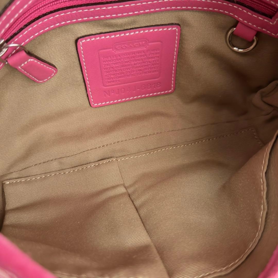 Coach Soho Handbag One Shoulder Pink Signature - Gem