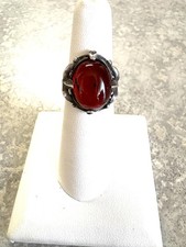 Vintage Baltic Amber Sterling Silver Ring Size 5