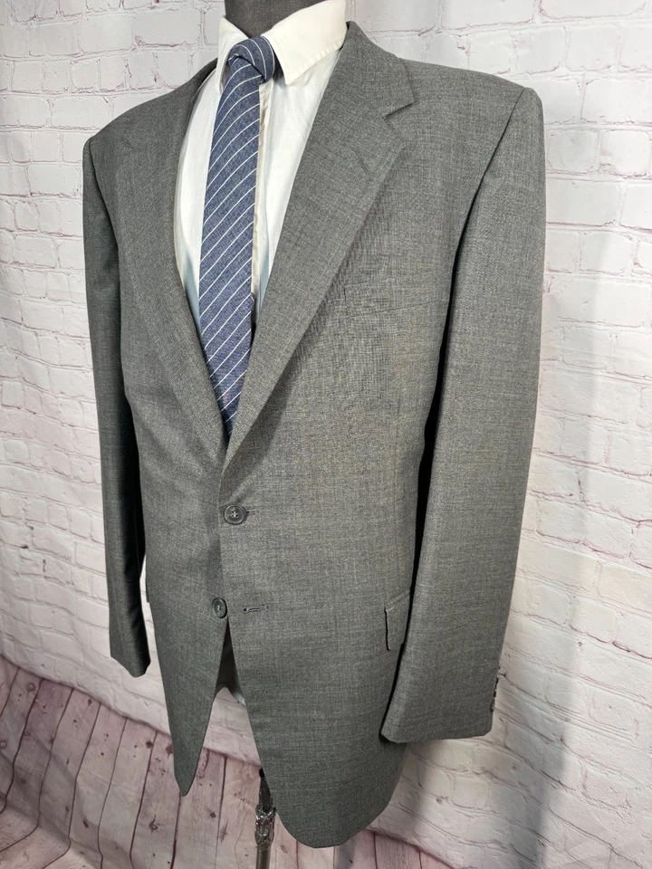 Traje de 2 piezas clásico de mezcla de lana gris de FARAH para hombre chaqueta 46L 36x34 pantalón Foto 3 de 4