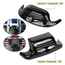 Vivid Black Front Rear Fender Tip Trim For Harley Heritage Softail Electra Glide