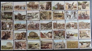 35 color German cigarette cards of World War 1 action issued in 1937