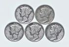 High Grade Lot 1936 1936 1936 1939 1938 Mercury Dime Collection *770