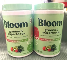 LOT OF 2 Bloom Greens & Superfoods Powder 25 Servings Strawberry Kiwi 5.33oz NEW