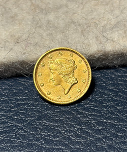 (#102872) Pre 1933 Gold:  1852 Gold $1.  AU.     (see video!)