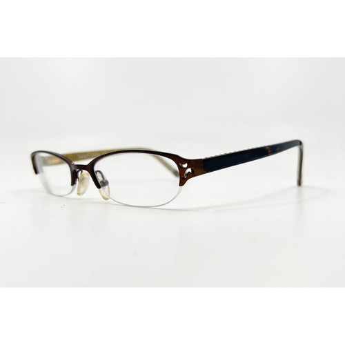 Nine West Attitude Oera 135 Women Eyeglasses Half Rim Brown Tortoise Metal