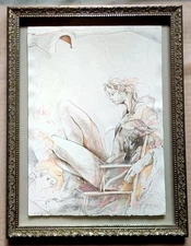 Special price ◯ Painting Stone lithograph print Framed item