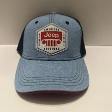 Jeep American Original Since 1941 Patch Trucker Hat Snapback OSFA Blue NEW Red