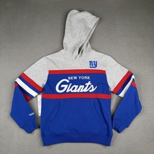 New York Giants Hoodie Sweatshirt Boys 8 Blue NFL Football Mitchell  Ness 65