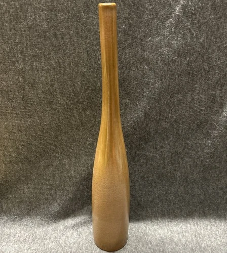 Vintage Frankoma Wine Bottle Vase MCM Brown Mottled Glaze 17" Tall Slender F55