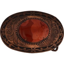 Gemstone Cabochon Gem Stone Holder Western Southwest 1980s Vintage Belt Buckle