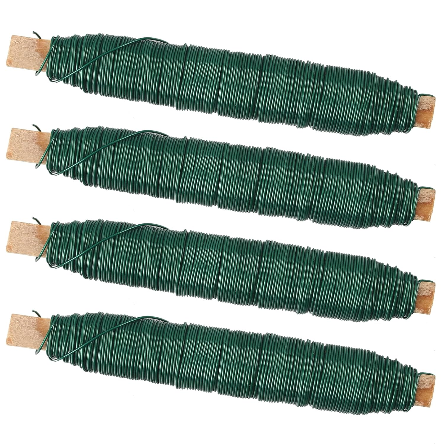 Florist Wire Green - 4 Rolls Floristry Wires 0.5Mm, Paddle Wires Flexible Stem W