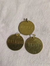 Vintage Forstner, Name Charms  - 12k Gold Filled - Round Charm Pendant Set Of 3 