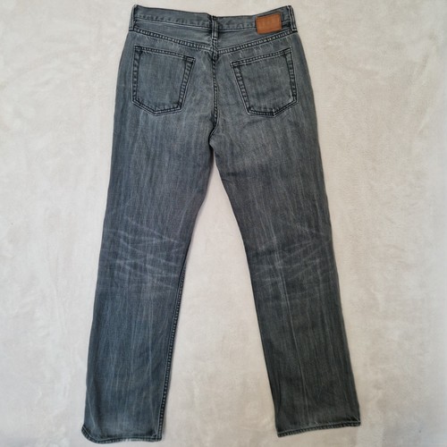 Pantalones de mezclilla GAP para hombre 30x32 negros calce recto tiro medio descolorido botón mosca - Imagen 2 de 12