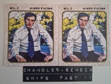 (2) BOBBY FISCHER Mexican Cerveso Rare Chess Cards