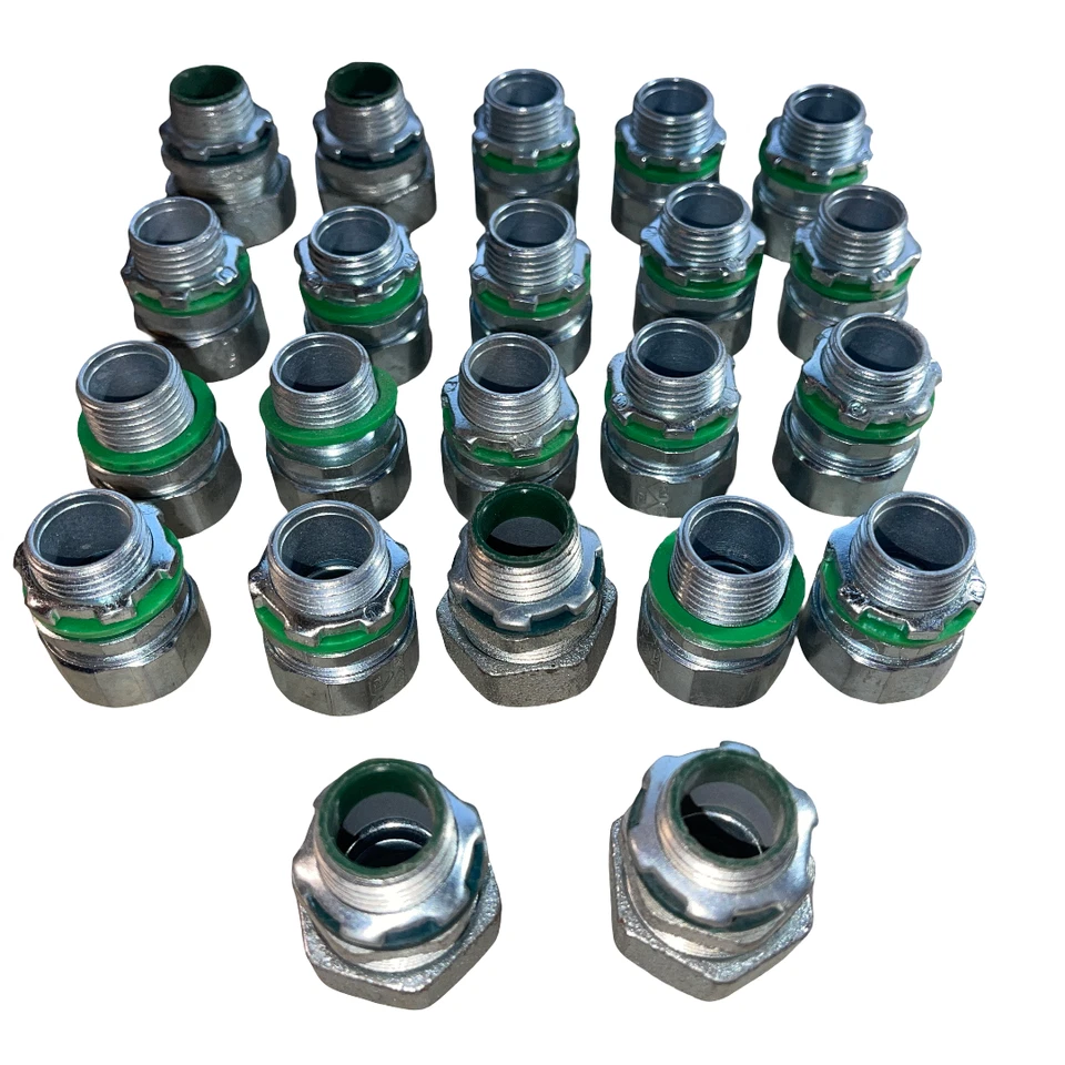 22x 1/2" HIERRO MALEABLE + ACERO Conectores AISLADOS RECTOS HERMÉTICOS AL LÍQUIDO pd 17z