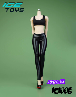 ICE TOYS IC1006F 1/6 Black Tight Leather Pants For 12'' Female Figure Body Toys