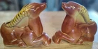 Shawnee Pottery Gazelle Antelope flower planters pots USA #613 Set Of 2