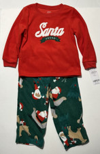 Carter's SANTA SQUAD Fleece Christmas PJ Set- Toddler's Size 2T NEW 24