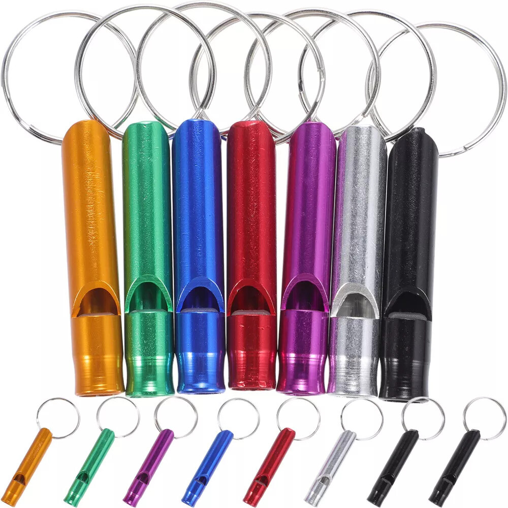 Loud Colored Metal Whistle With Keyring – Sports Referee Or Teacher Whistle