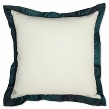2 Vue Varadero Euro Pillow Shams Beige Teal Flange 100% Cotton Zippered Closure
