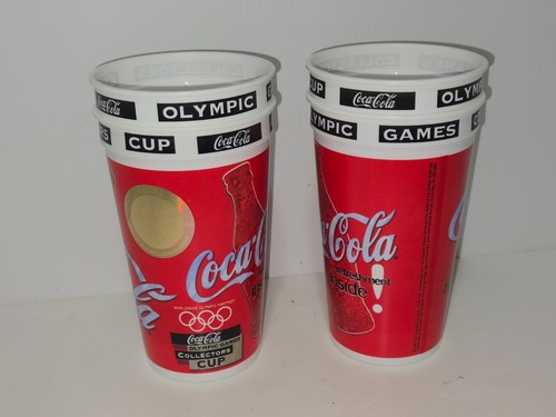 1996 Atlanta Olympics USA COKE Plastic Tumbler Cup Coca-Cola Cycling Swimming + - Picture 3 of 3
