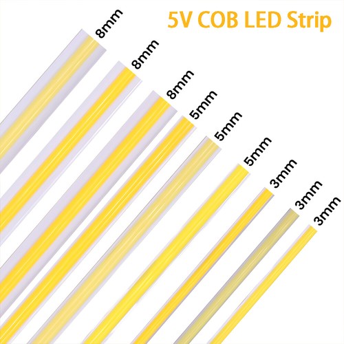 COB LED Streifen Stripe 3mm 5mm 8mm 320Led/m Band Selbstklebend Lichterkette USB - Bild 11 von 30