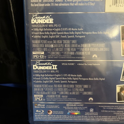 Crocodile Dundee 1 & 2 2-Movie Collection Blu-Ray RARE Like New & Sealed - Picture 3 of 3