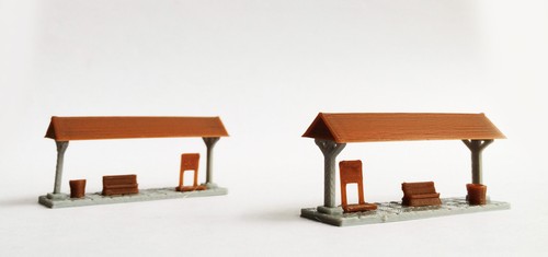Outland Models modellino ferroviario piccola stazione piattaforma passeggeri 2 pz. Scala N - Foto 2 di 2