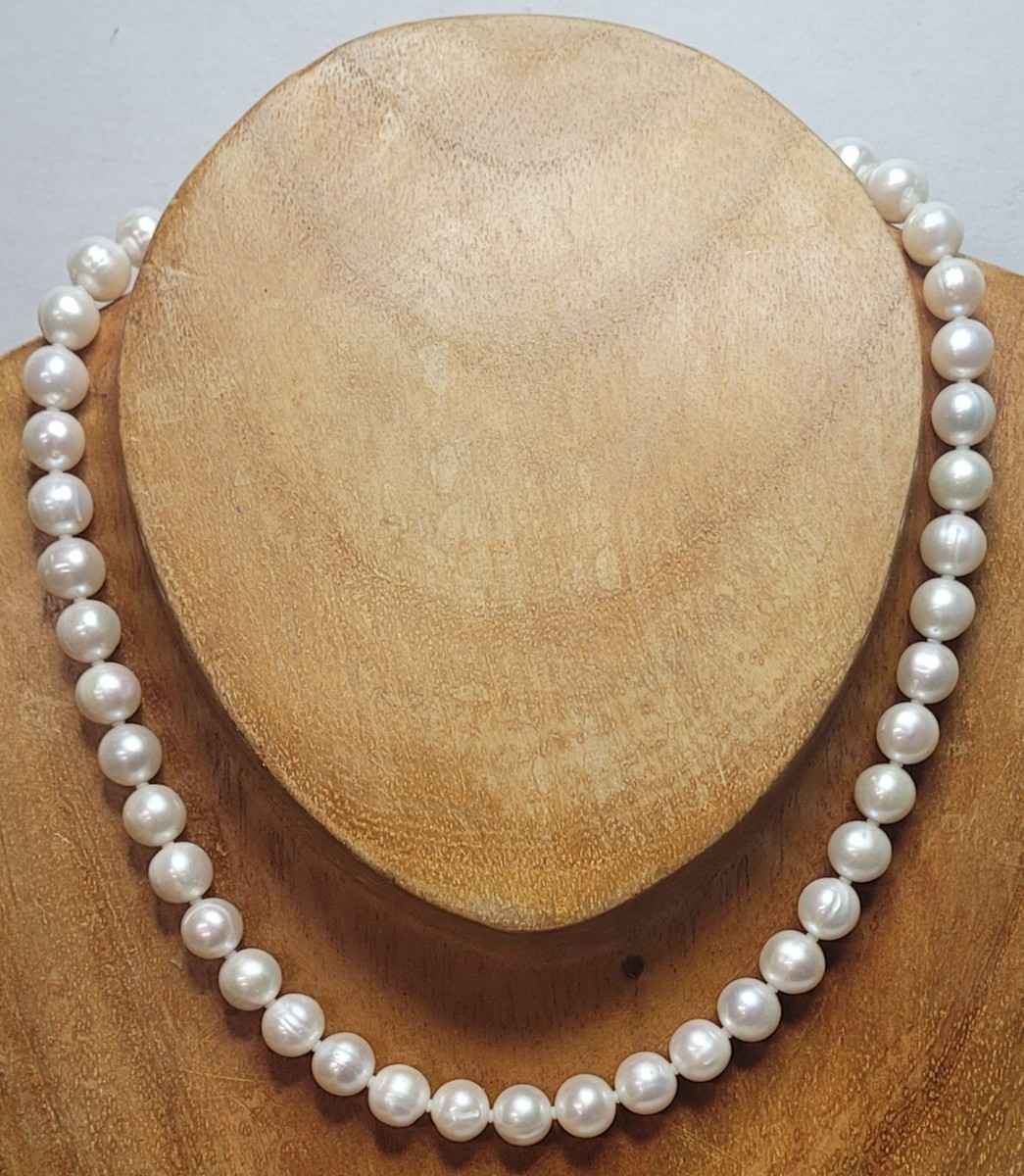 Collier De Perles Ancien - Fermoir En Argent Massif - Bijou Vintage
