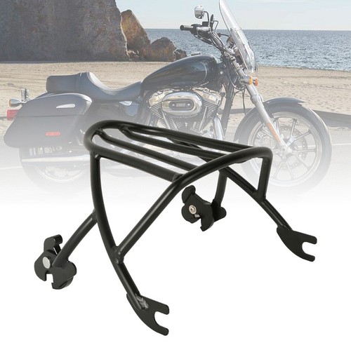 Black Solo Luggage Rack  Fit For Harley Sportster XL 2004-22 - Imagen 5 de 13