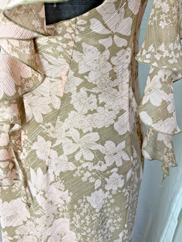 Mr K Champagne & Dusty Pink Chiffon Fully Lined Cocktail Formal Dress Size 10 - Picture 17 of 21