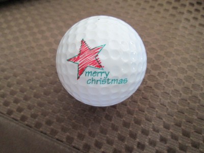 PING GOLF BALL-RED/WHITE PING #1 MERRY CHRISTMAS-STAR9/10