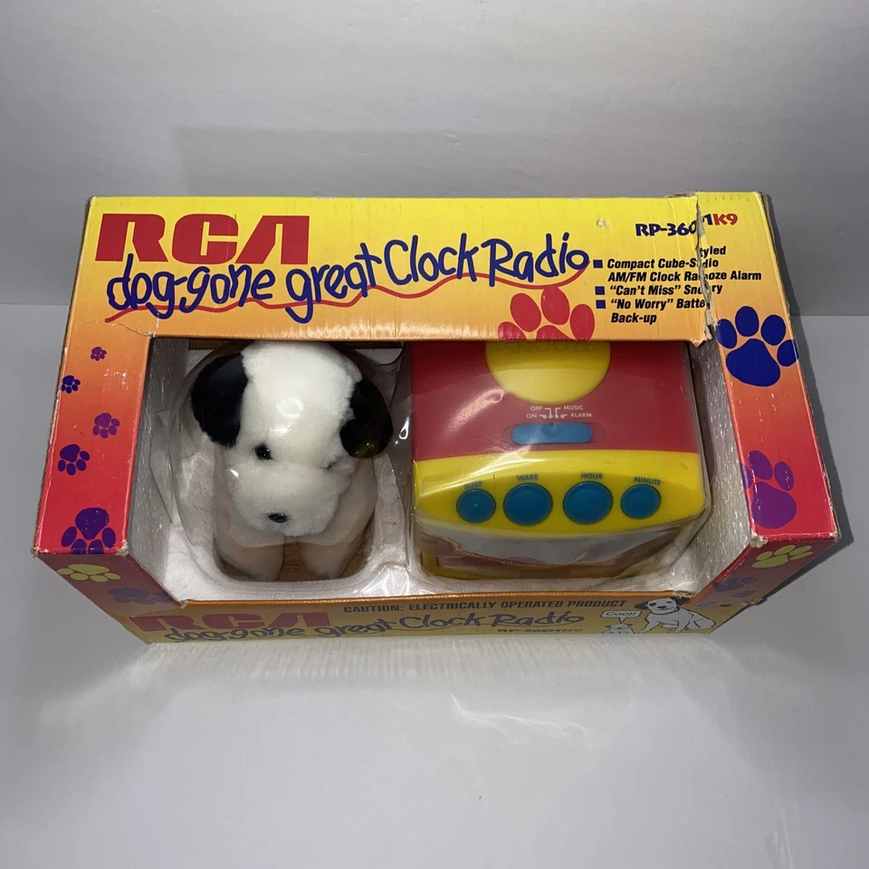 NOS Rare Vintage RCA Dog-Gone Great Clock Radio RP-3601K9 AM/FM Snooze 1996 NEW - Image 4 of 4