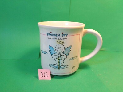 Frieden ist Nicht Nur Ein Wort Coffee Mug, 1989 Marc Bee Design (Used/EUC)