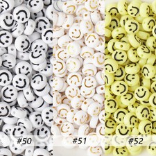 Smiley Face Round Beads, Acrylic Beads,Happy Face Beads, Plastic Round Beads 7mm