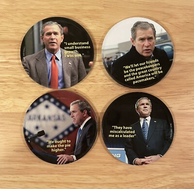 Vintage George W. Bush Coasterisms Series 1 Set of 4 Coasters
