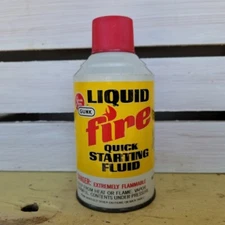 Vintage GUNK Liquid Fire Starting Fluid Spray Cone Top Can Oil Gas Advertising