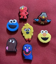 7pc Sesame Street Croc Or Shoe Charms Elmo Big Bird Snuffleupagus